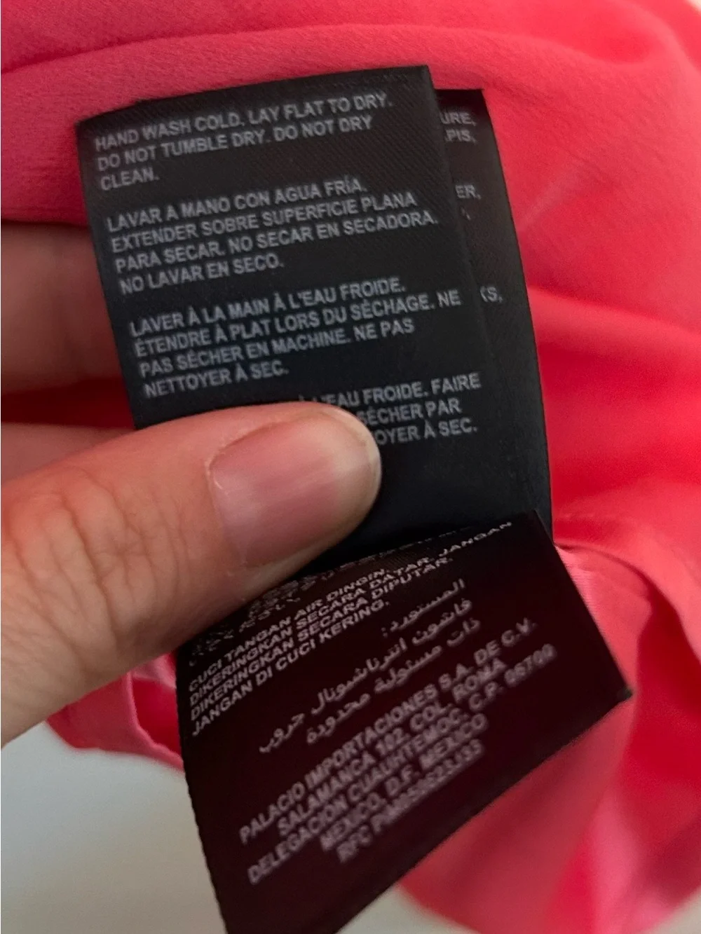 Bebe Coral Pink Pleated Halter Dress XS Fit & Flare Cocktail Party Mini - Picture 9 of 10